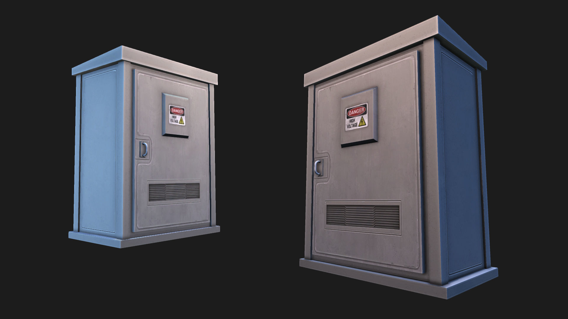 Utility Boxes Pack Low-poly 3D model_5