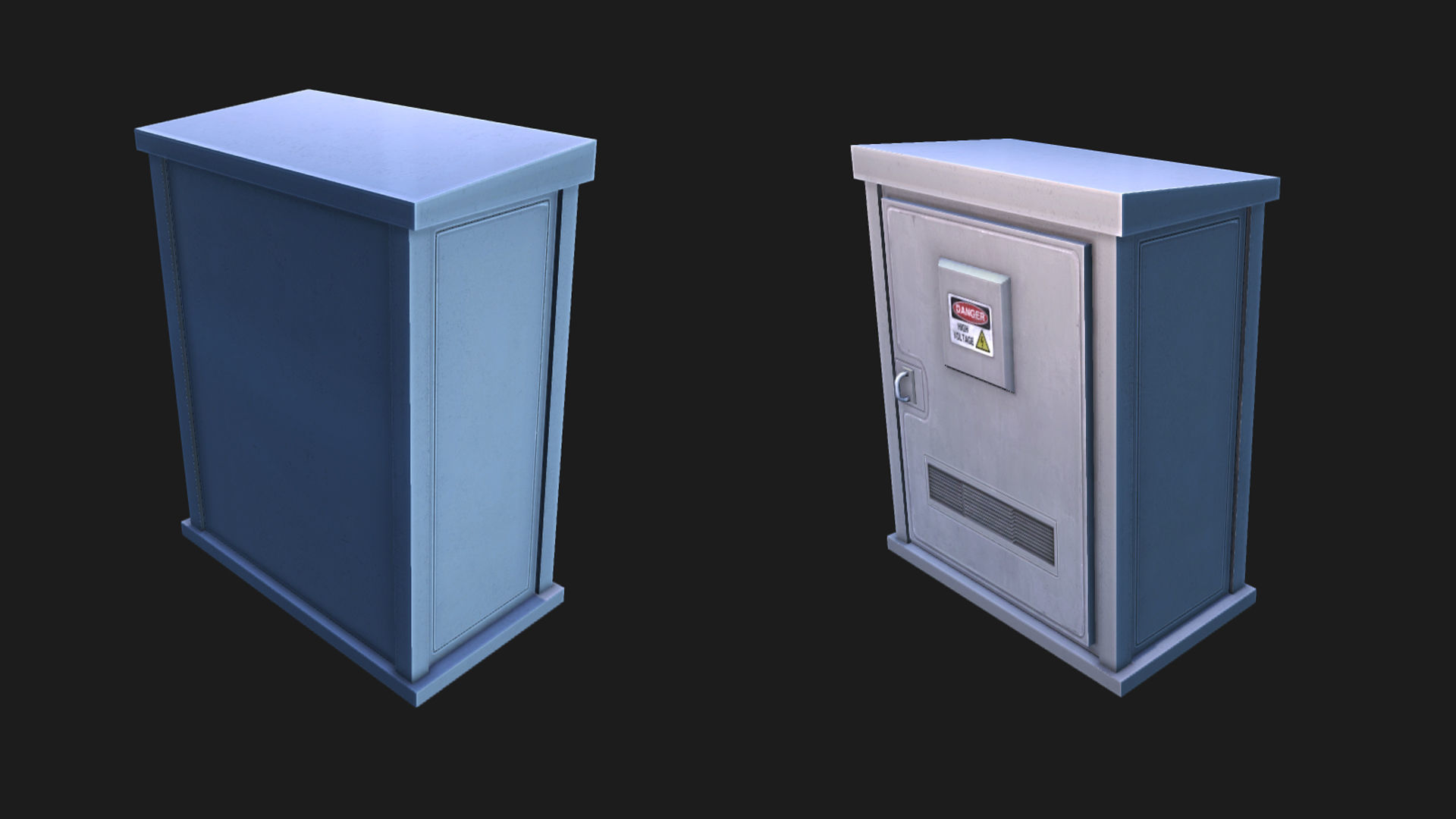 Utility Boxes Pack Low-poly 3D model_7