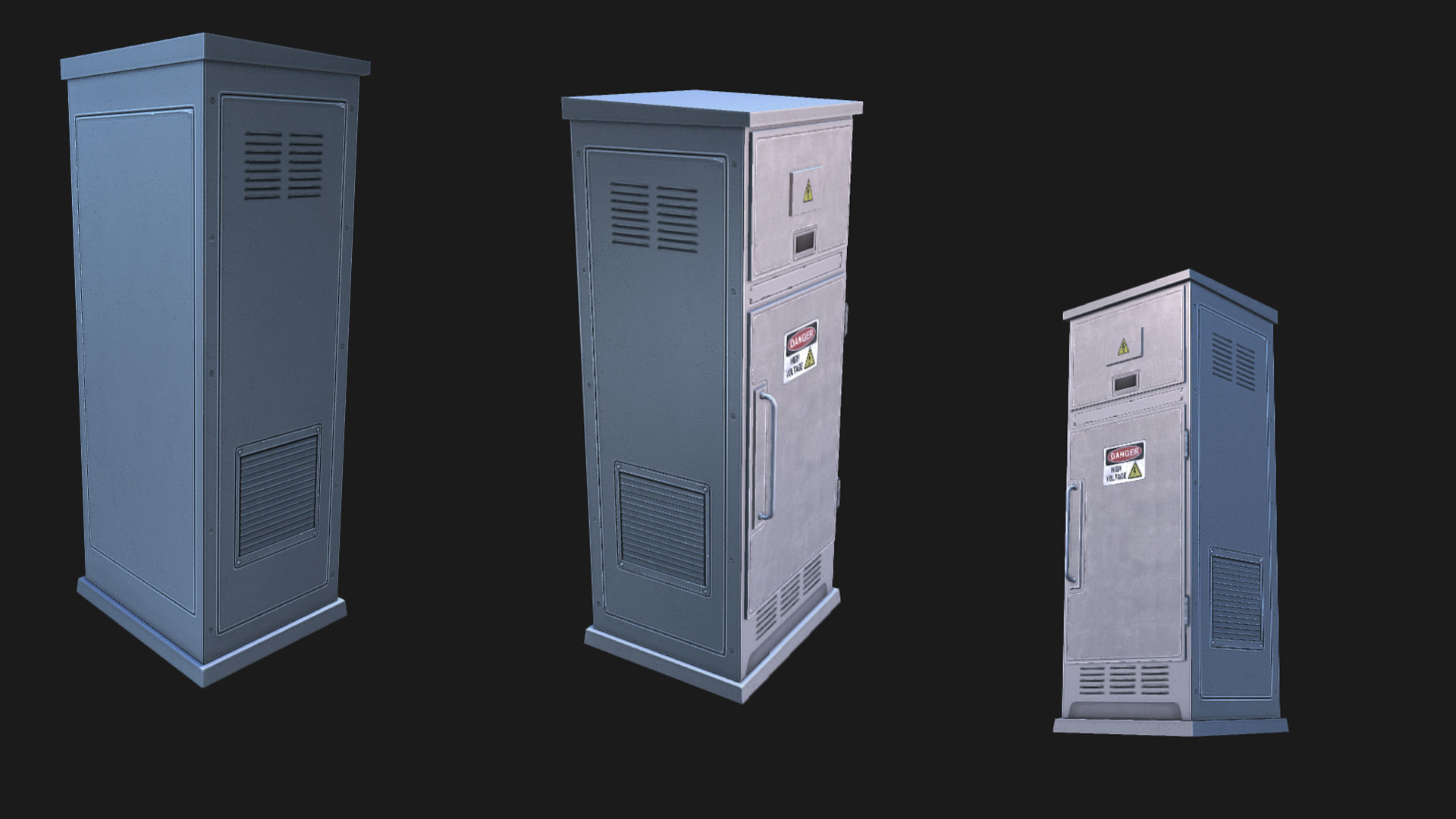 Utility Boxes Pack Low-poly 3D model_3