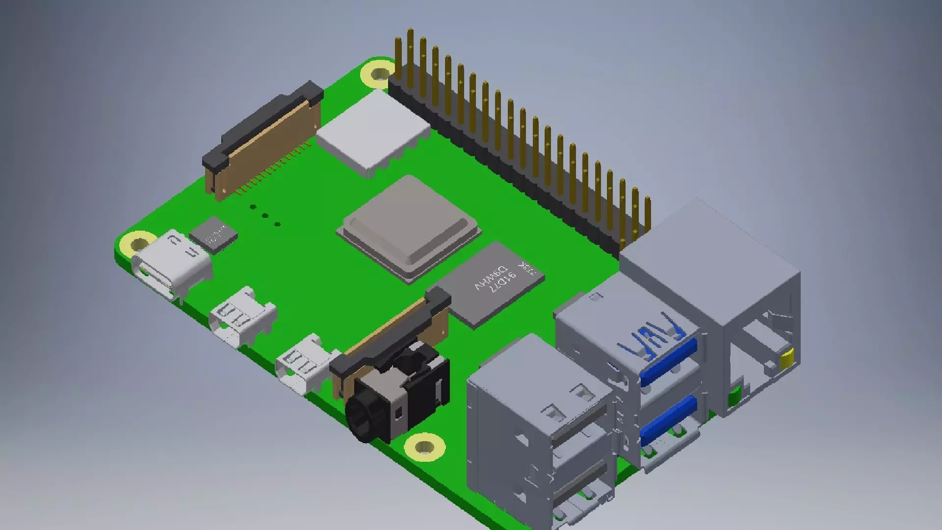 Raspberry Pi 4 Model 3D model