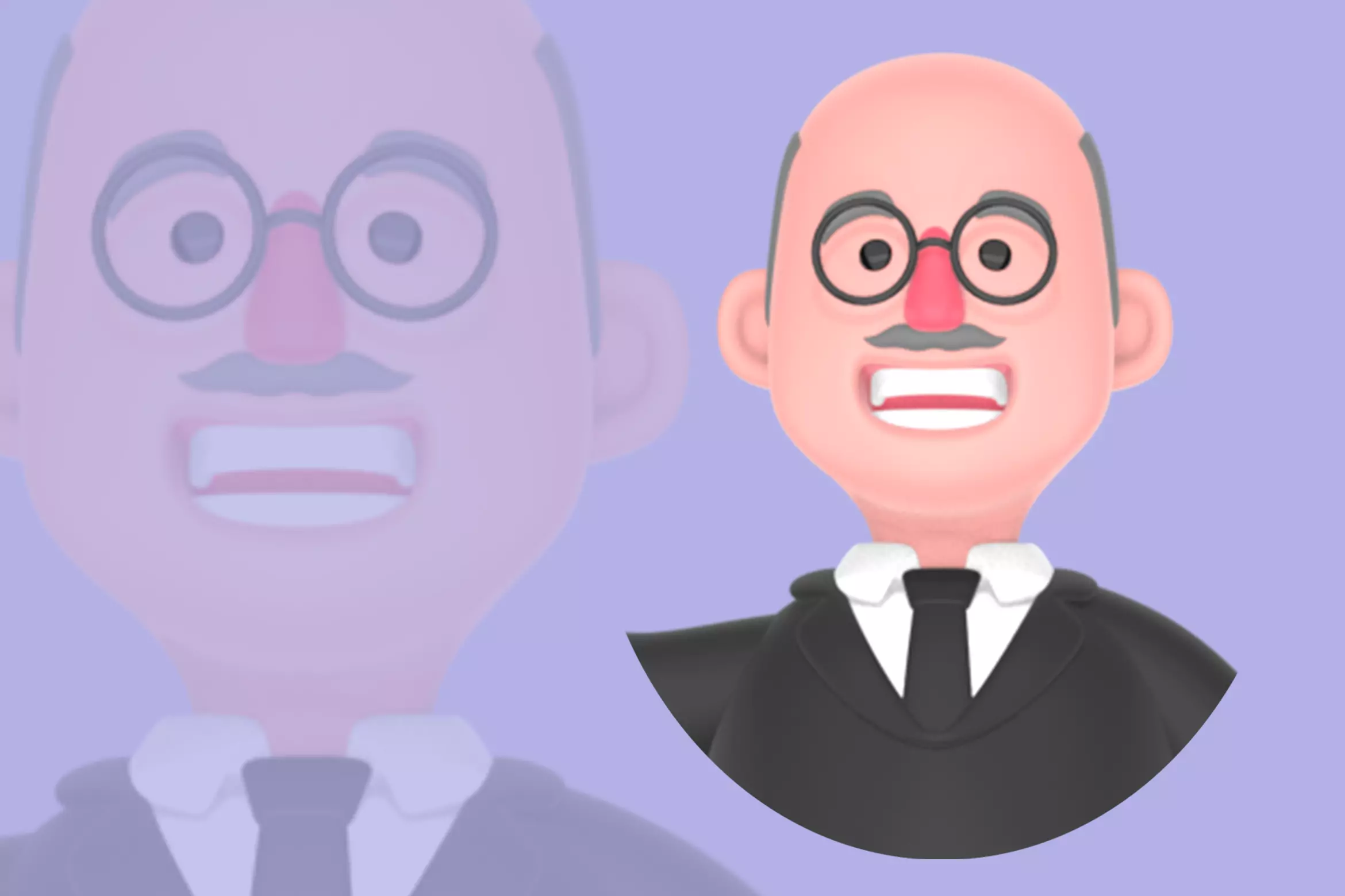 Stylized 3D Male Judge Character - Cartoon Serious Waving Judge 3D model