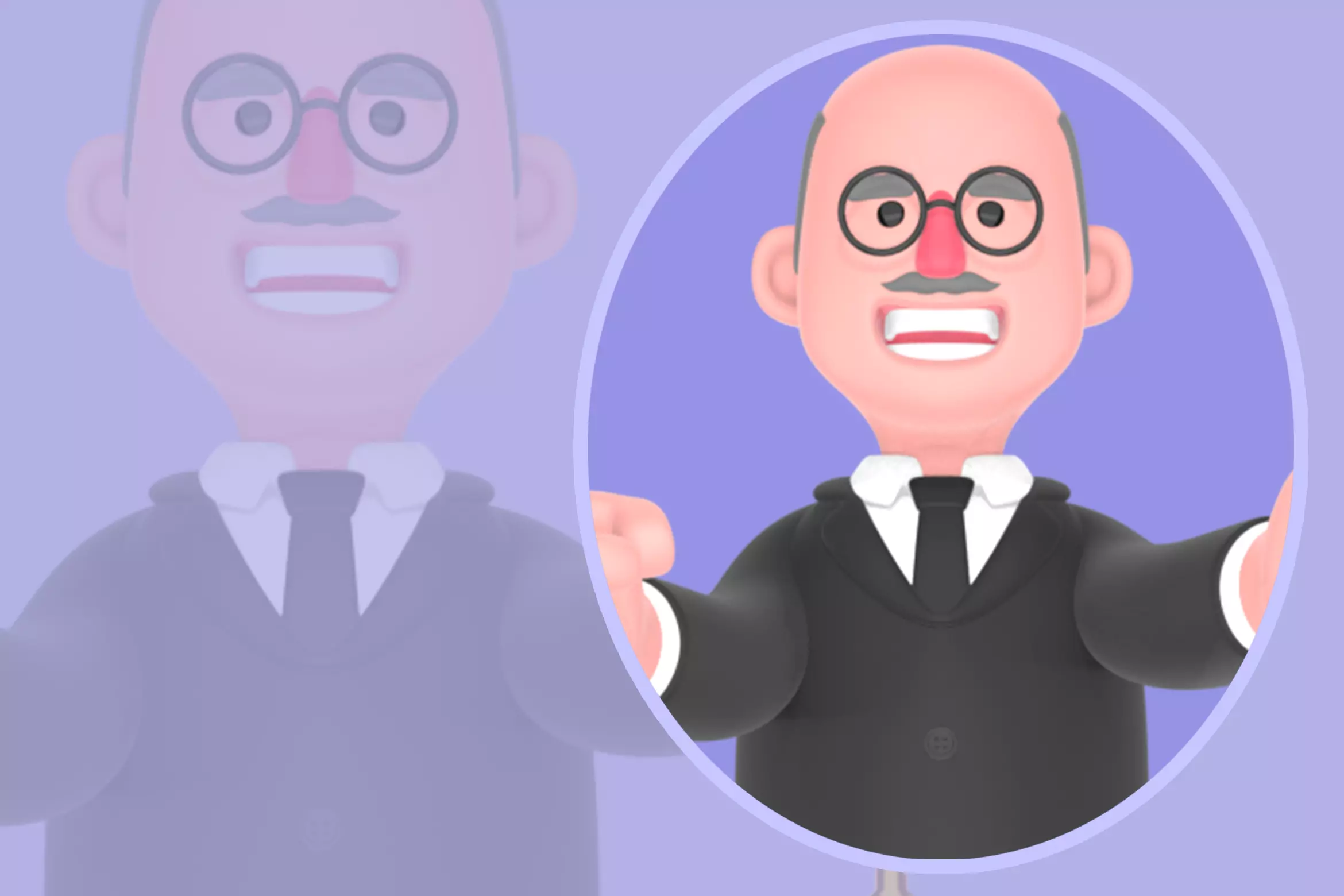 Stylized 3D Male Judge Character - Cartoon Happy Justice Judge 3D model