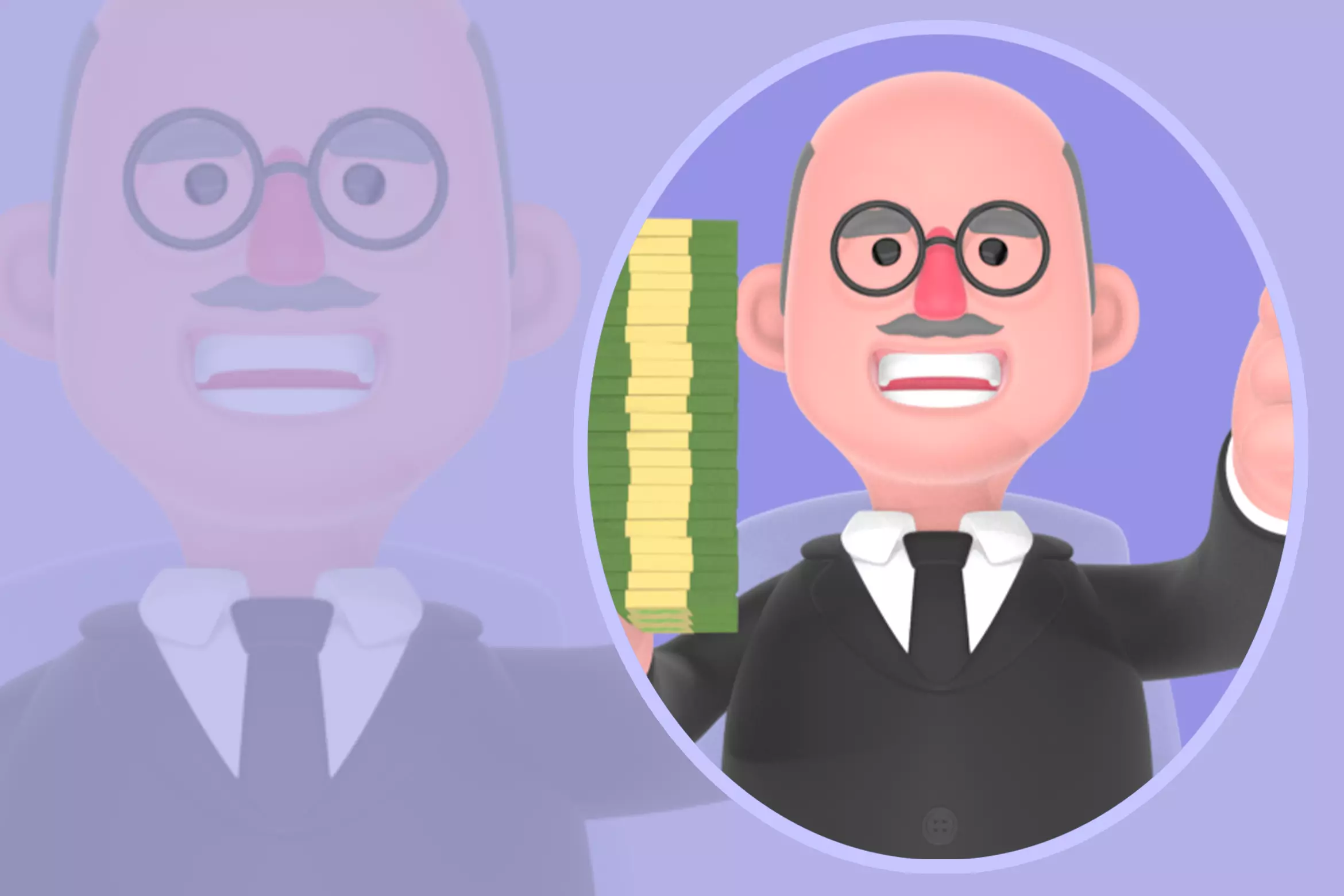 Stylized 3D Male Judge Character - Cartoon Money Judge Pose 3D model