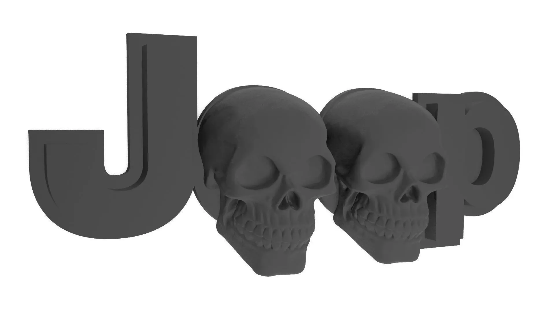 Jeep skull logo 3D print model_0