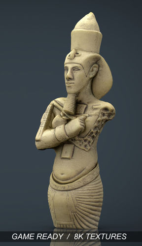 Akhenaten egyptian statue of person Low-poly 3D model