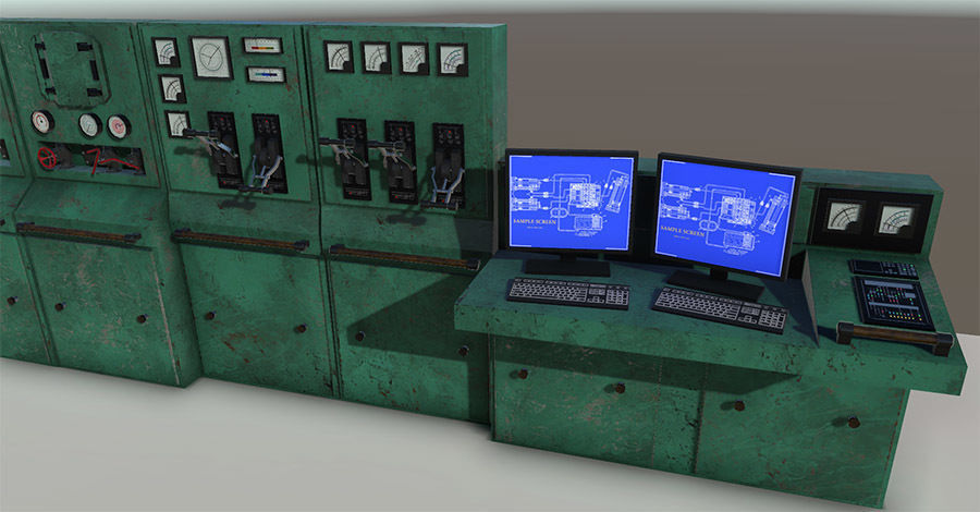 Command centre models Low-poly 3D model_3