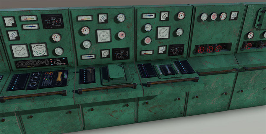 Command centre models Low-poly 3D model_1