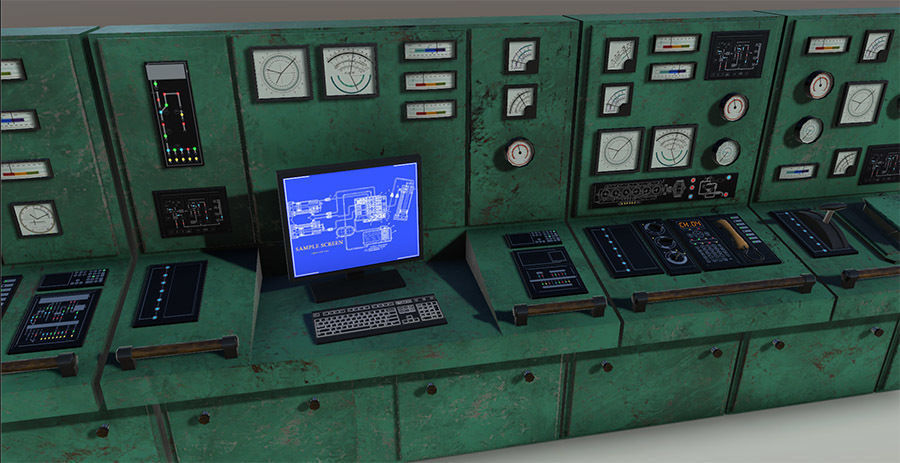 Command centre models Low-poly 3D model_4