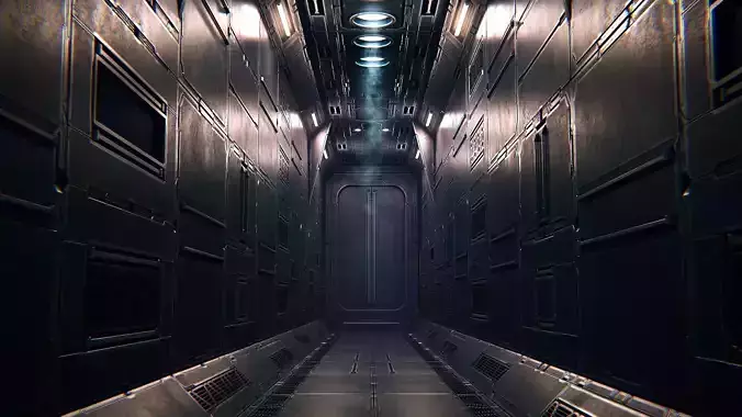 Sci-Fi Corridor PBR 3D model