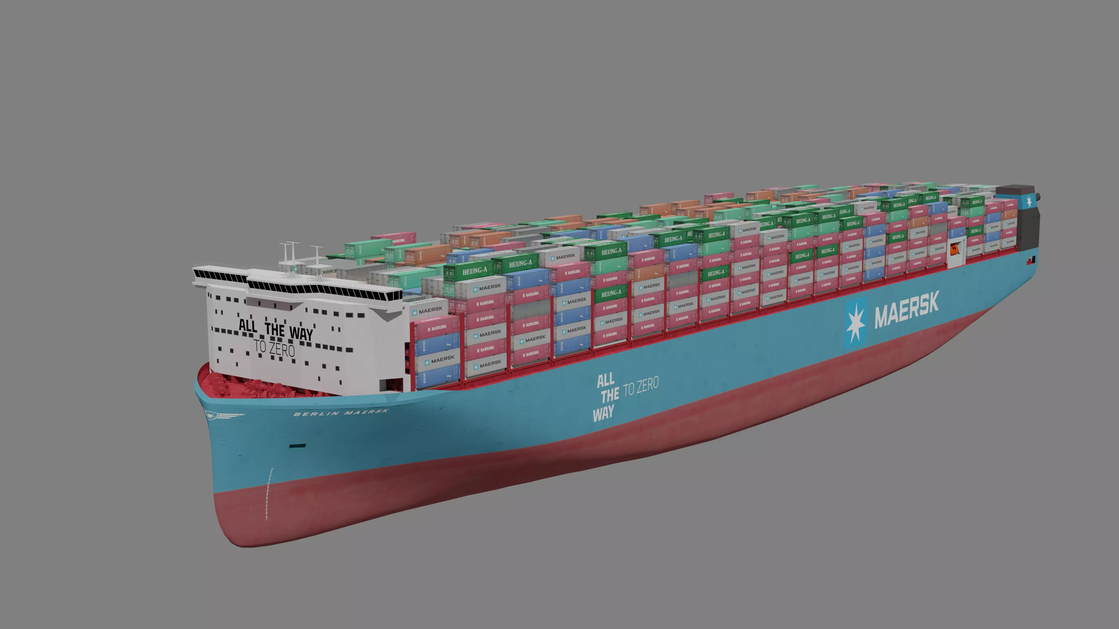 Berlin container ship lowpoly 3D model