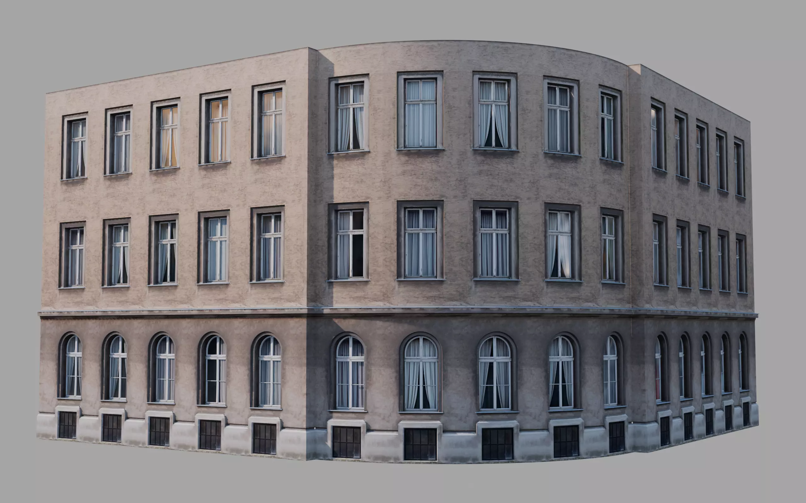 Modular classical facade 2 Low-poly 3D model