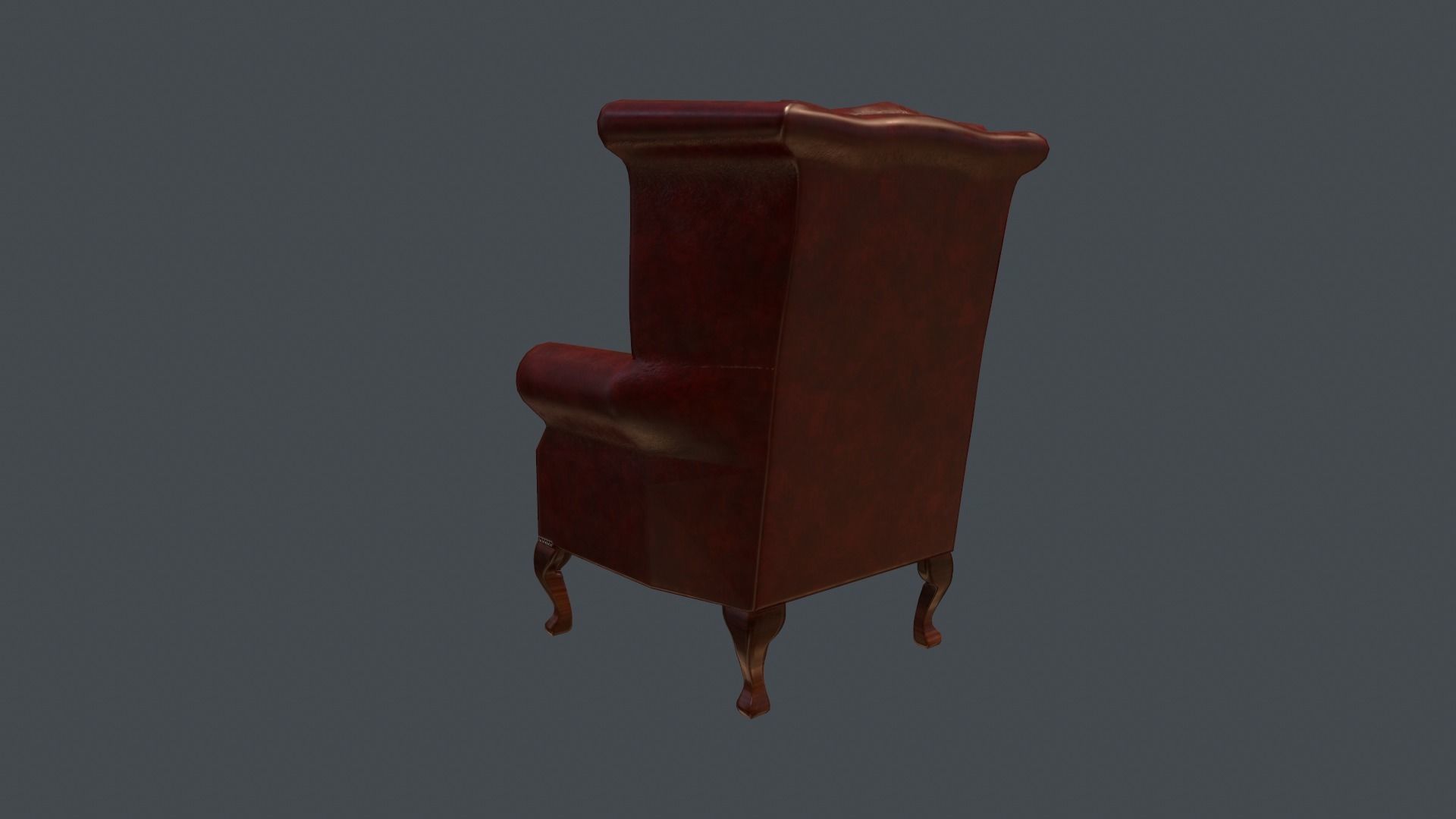 Chesterfield Chair - PBR Game Ready Low-poly 3D model_3