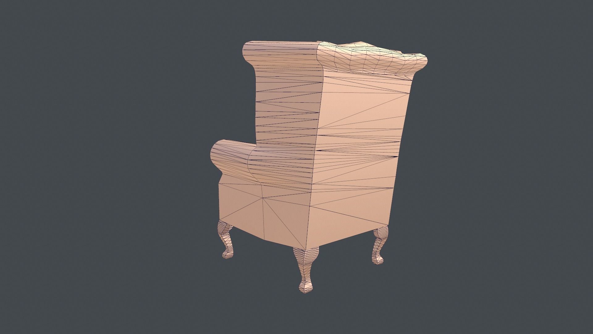 Chesterfield Chair - PBR Game Ready Low-poly 3D model_5