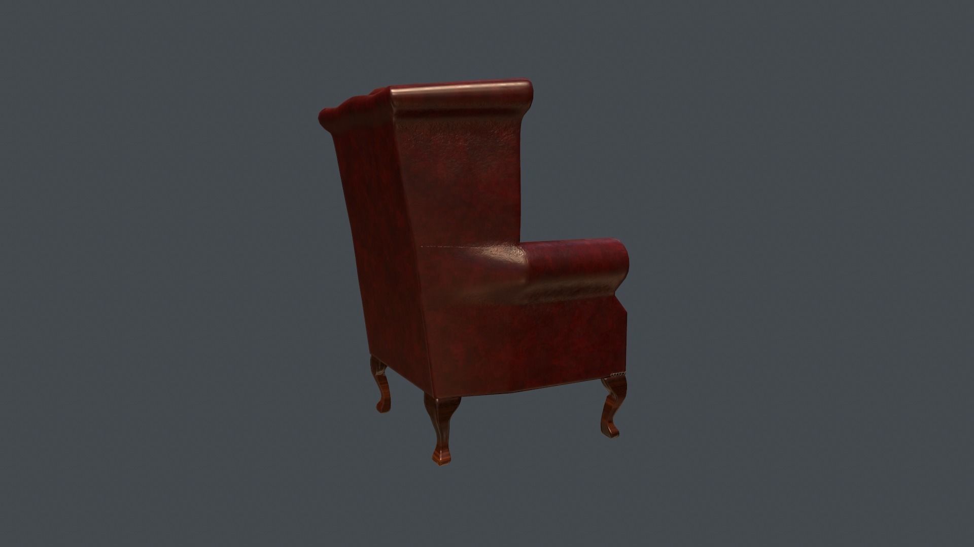 Chesterfield Chair - PBR Game Ready Low-poly 3D model_4