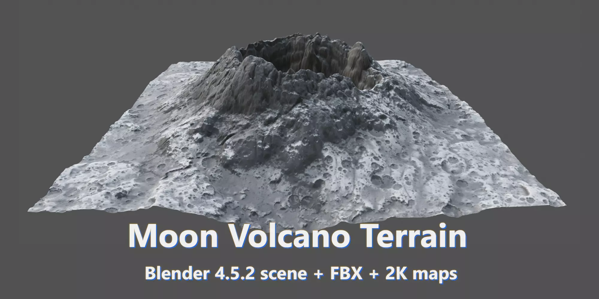 Blender FBX Moon Volcano Landscape 3D model