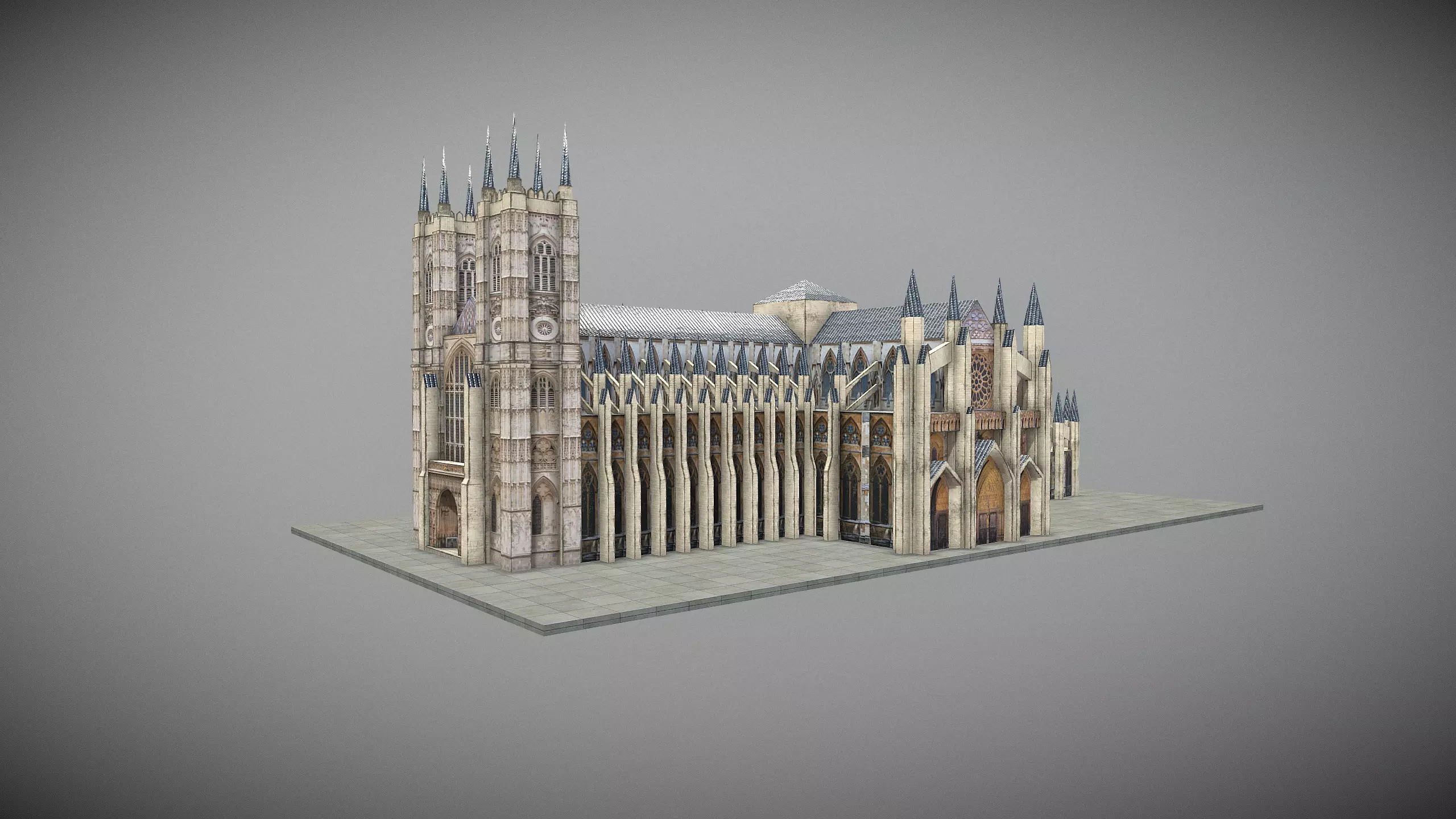 3D Model - Westminster Abbey Low-poly 3D model
