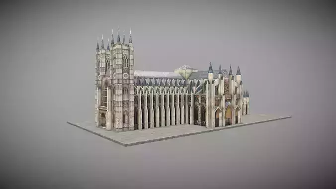 3D Model - Westminster Abbey Low-poly 3D model