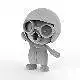 Pororo toy with glasses and helmet