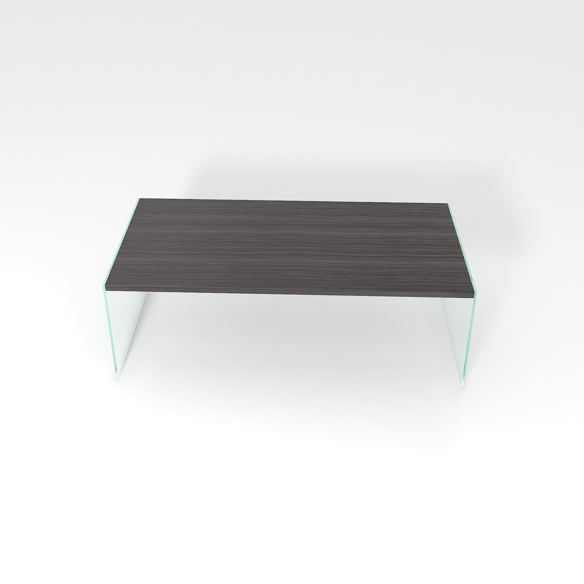 Dark Taupe Reclaimed-Look Tempered Glass Cocktail Table 3D model_2
