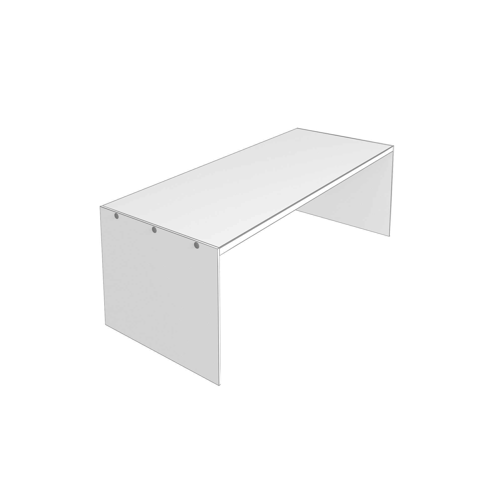 Dark Taupe Reclaimed-Look Tempered Glass Cocktail Table 3D model_9