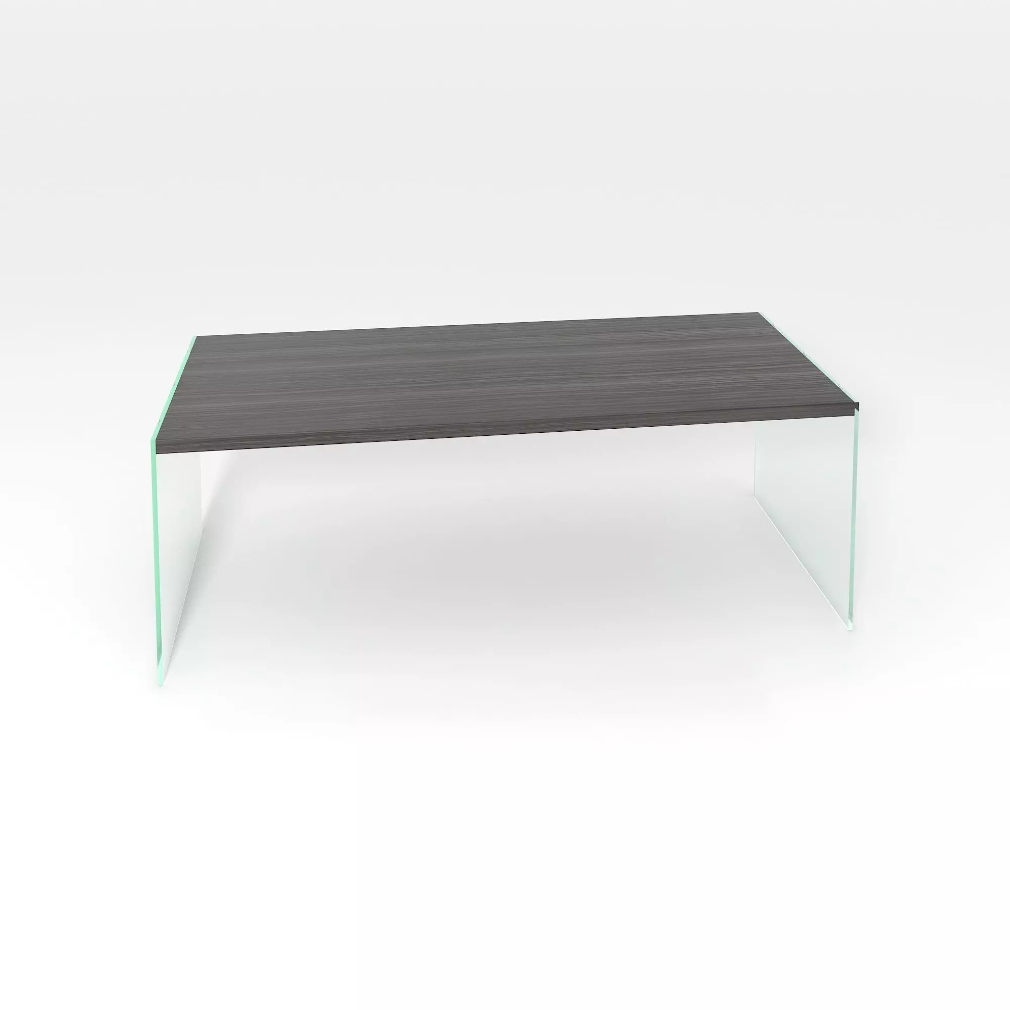 Dark Taupe Reclaimed-Look Tempered Glass Cocktail Table 3D model_0