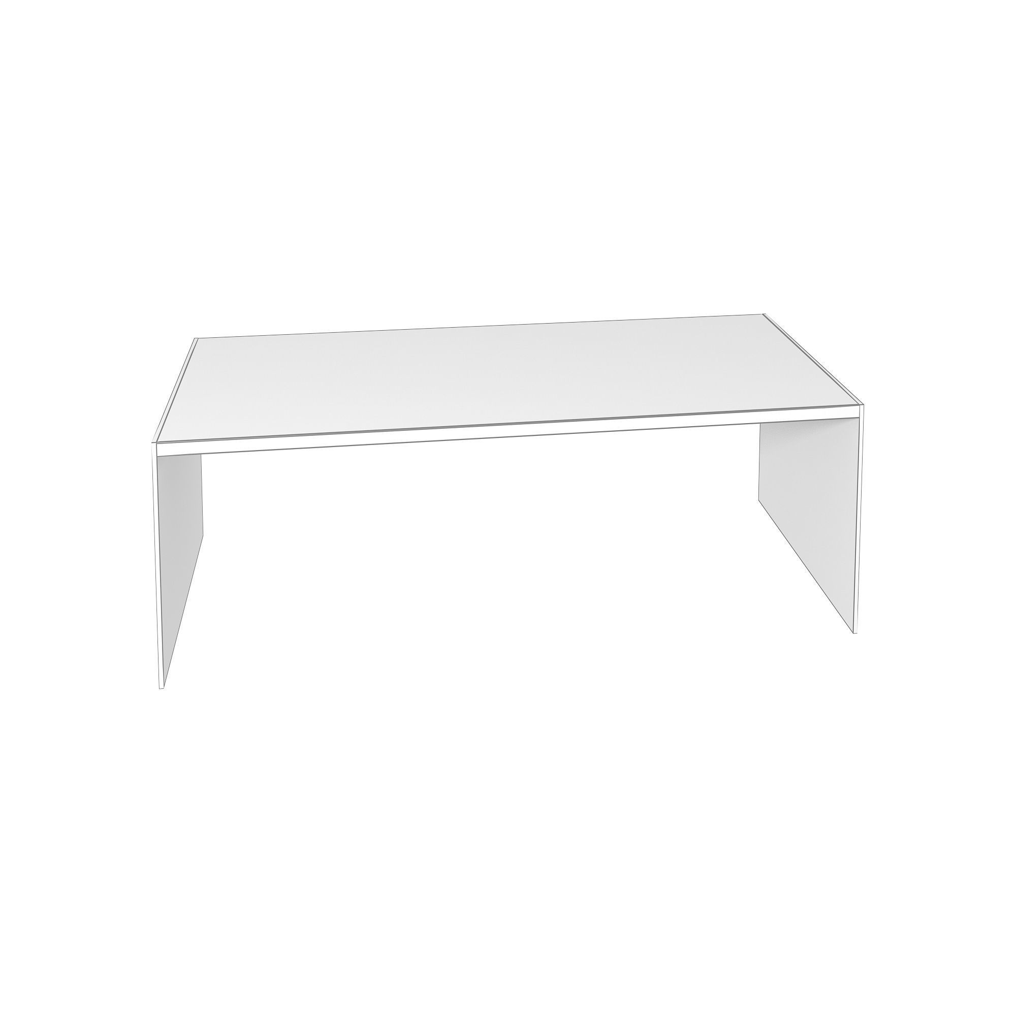 Dark Taupe Reclaimed-Look Tempered Glass Cocktail Table 3D model_5