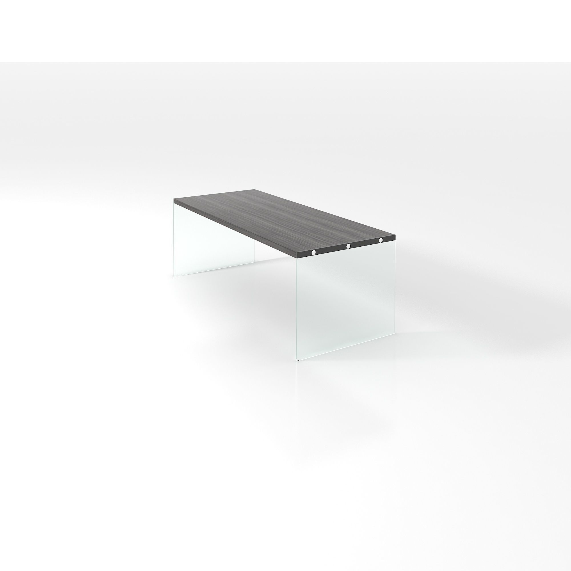 Dark Taupe Reclaimed-Look Tempered Glass Cocktail Table 3D model_1