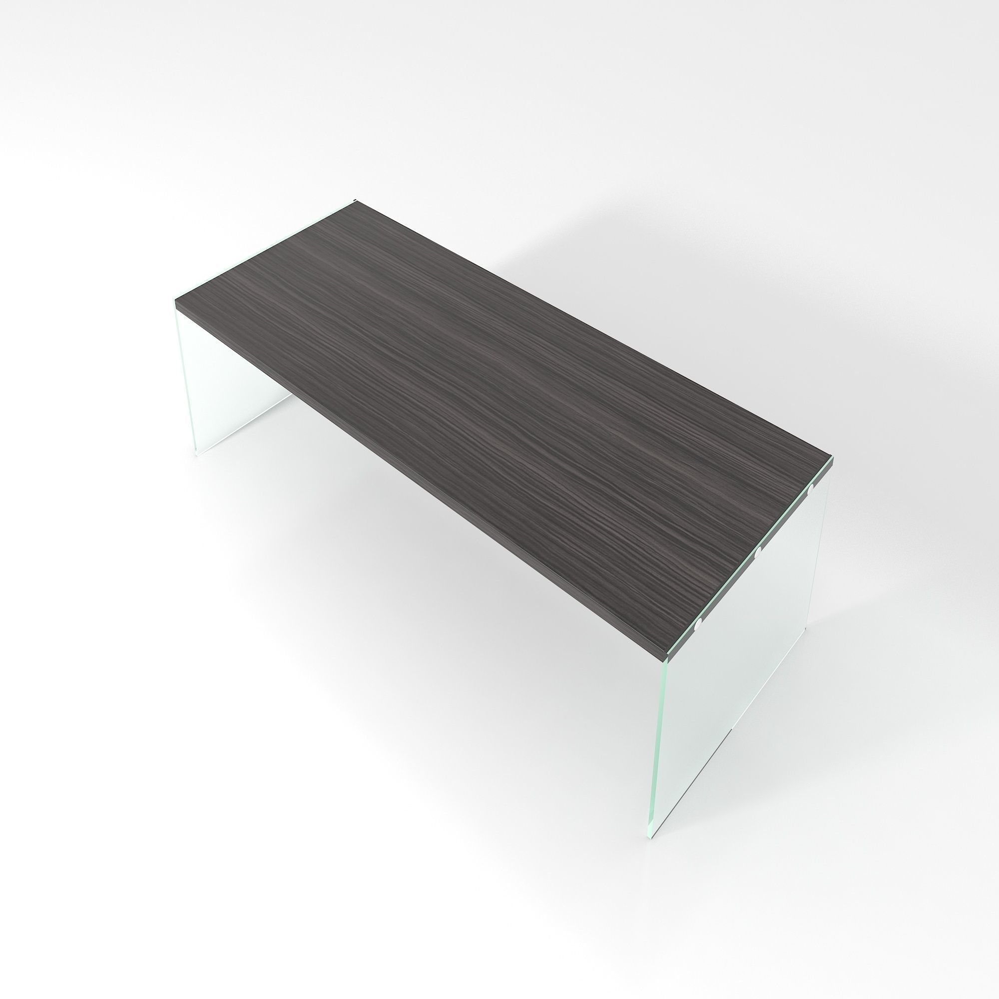 Dark Taupe Reclaimed-Look Tempered Glass Cocktail Table 3D model_3