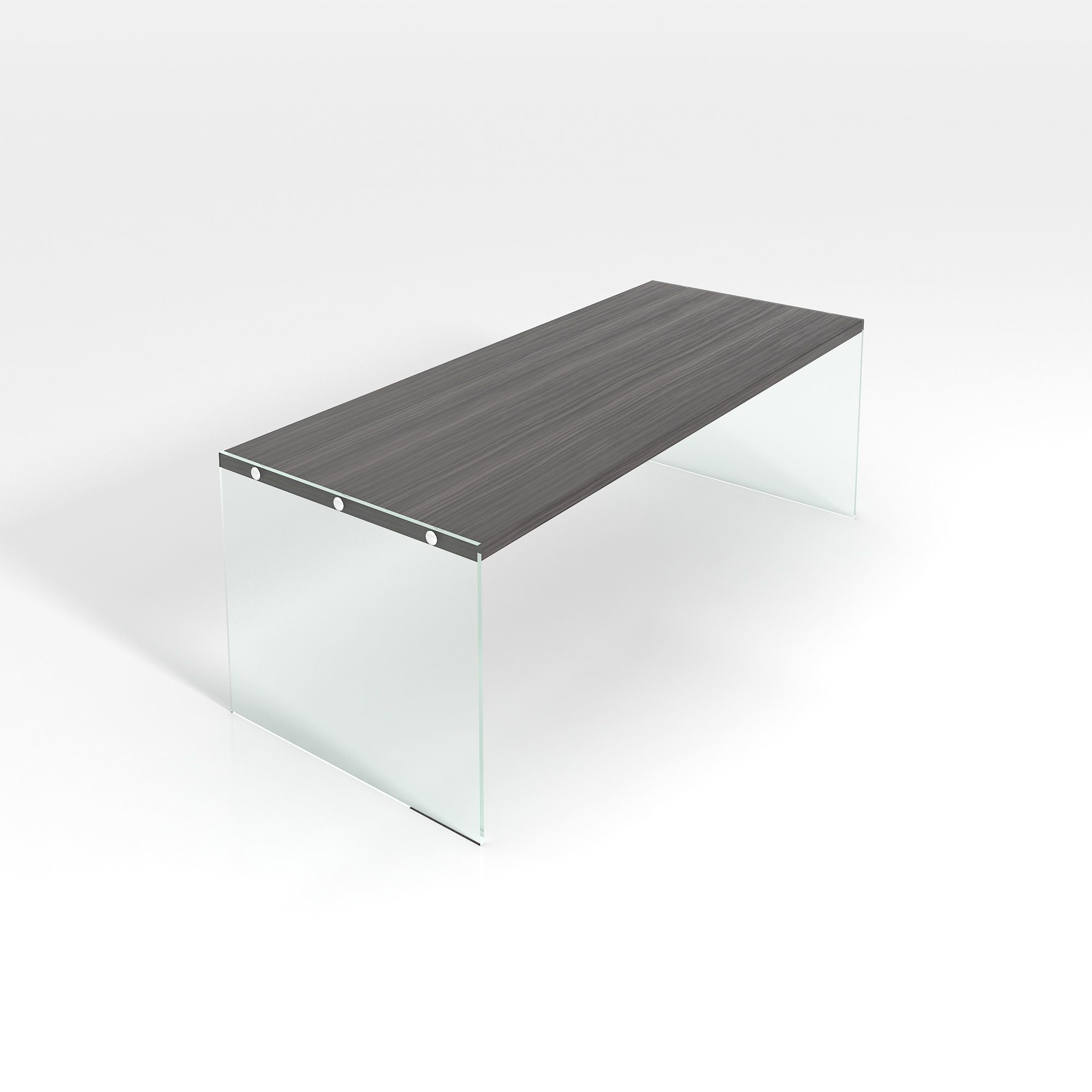 Dark Taupe Reclaimed-Look Tempered Glass Cocktail Table 3D model_4