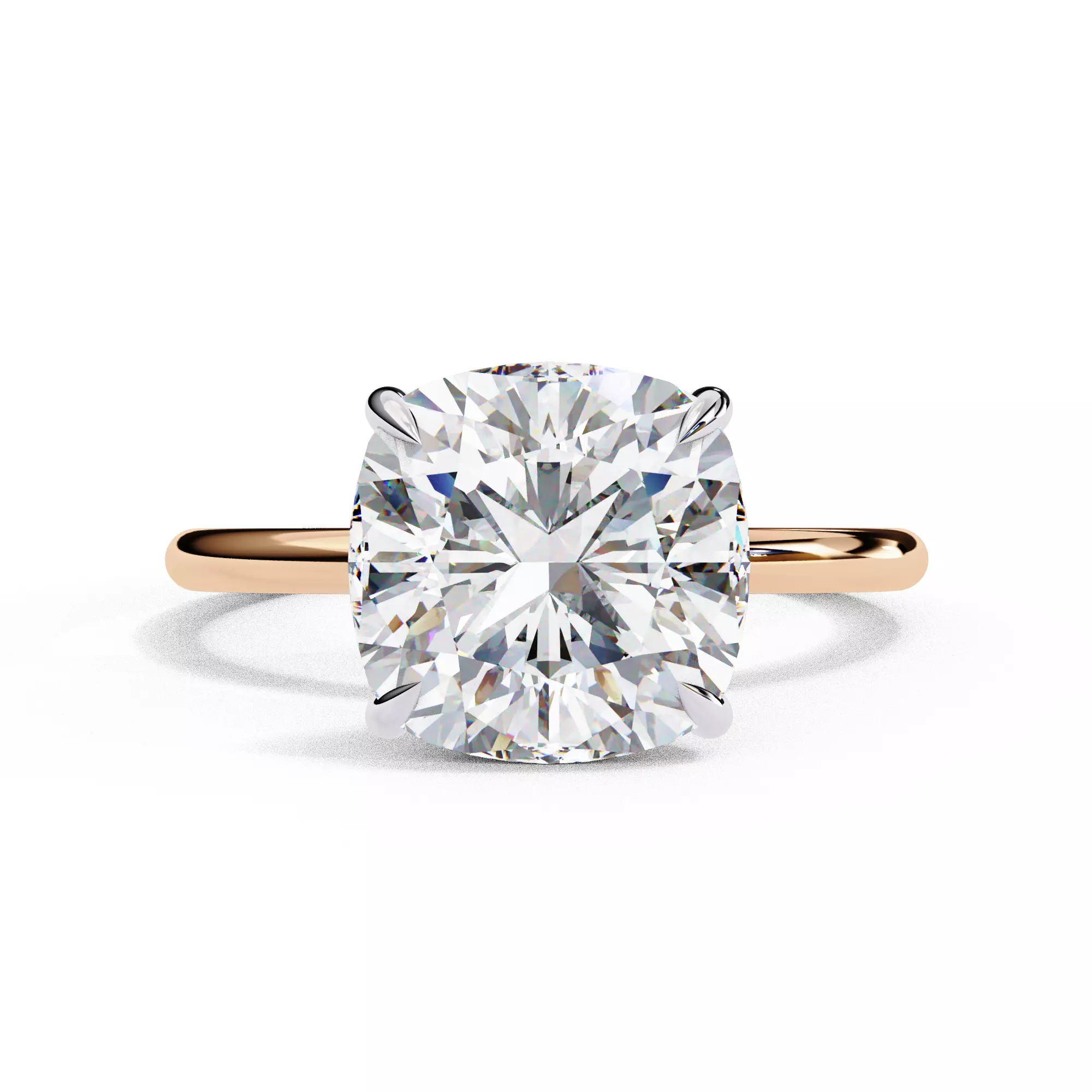 CAD Cushion Cut Hidden Halo DIamond Ring 3D print model