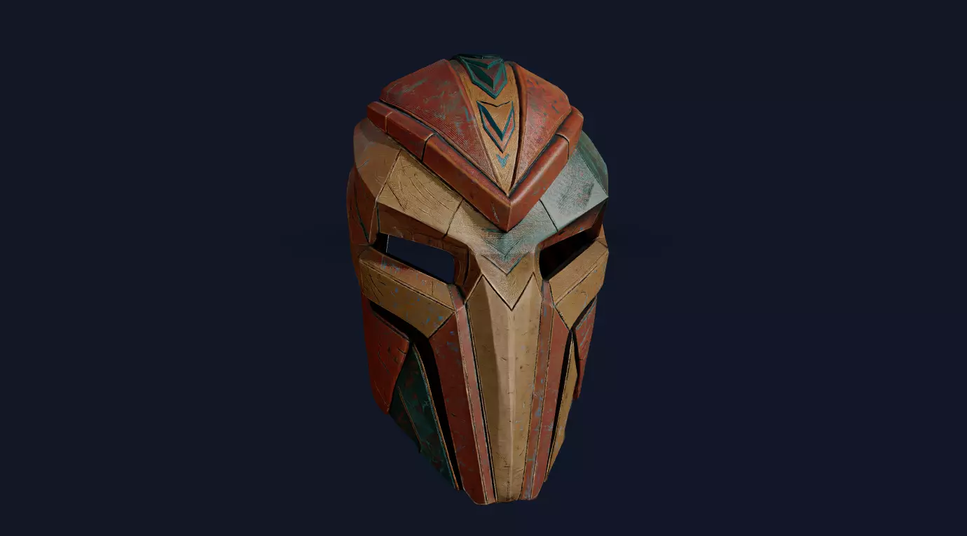 Ancient Warrior Tribal Mask Stylized Helmet for 3D Printing 3D print model