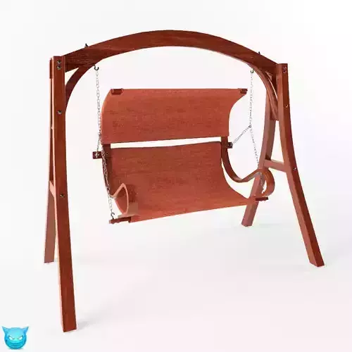 Wooden Swing with Roof 8