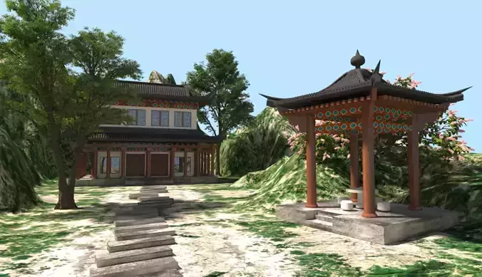 Chinese architecture 3D model