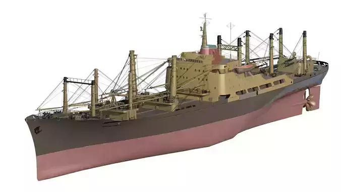 LARGE WW2 US CARGO SHIP 3D model