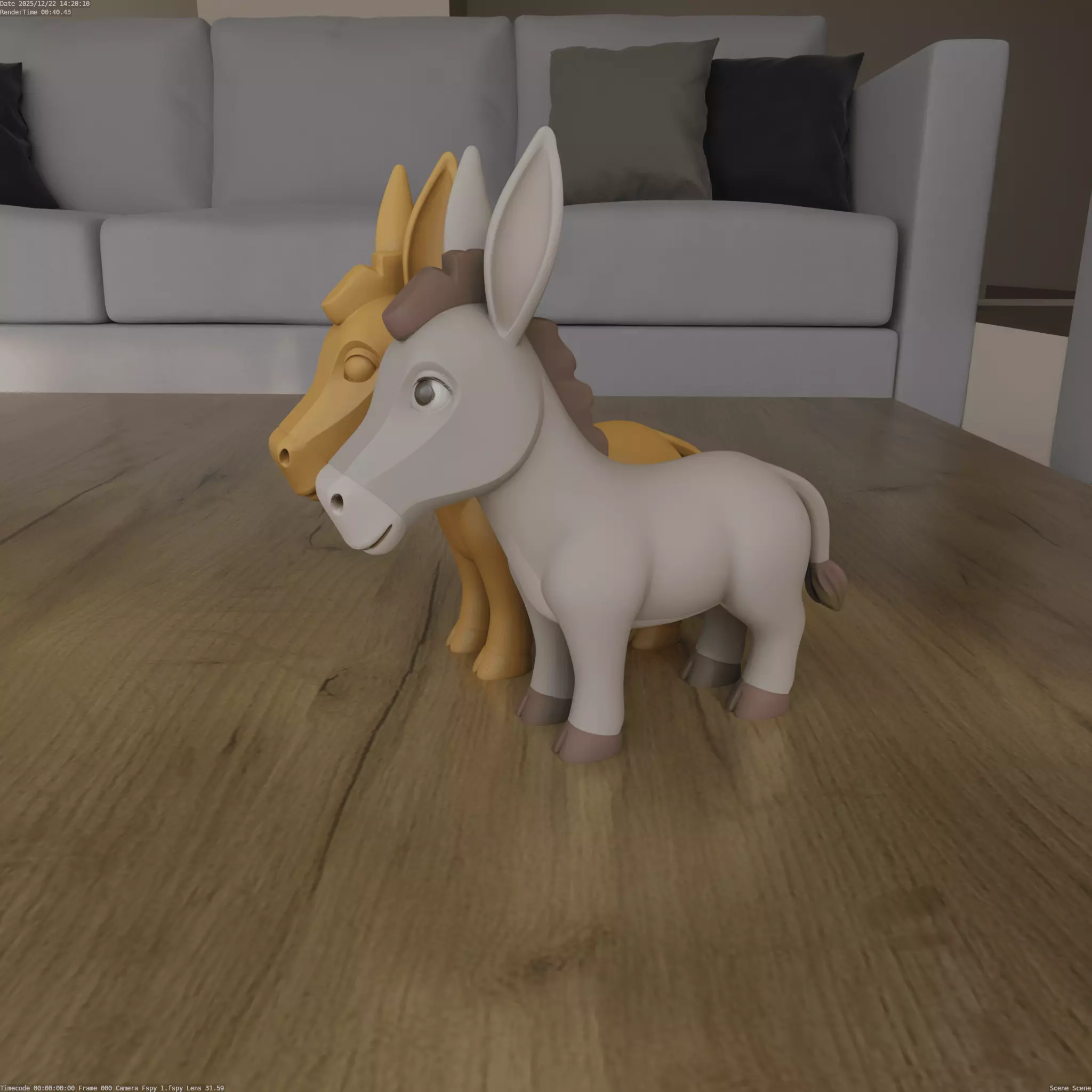 Cute Stylized Donkey 3D Model STL Print Ready 3D print model