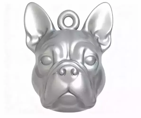 French Bulldog Head - 3D Printable Pendant