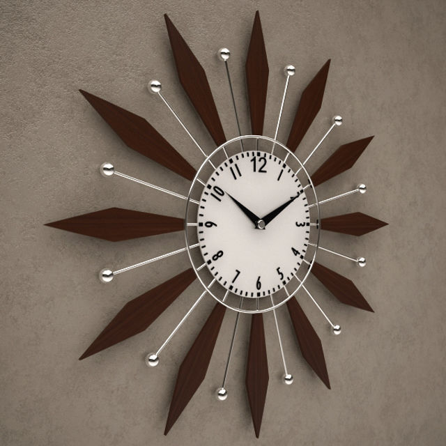 Leaf Shape Wall Clock 120 3D model CGTrader