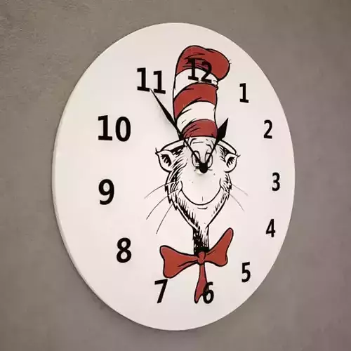 Cat in the Hat Style Wall Clock 11 3D model