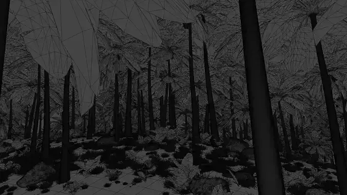 Tropical Palm Forest Environment with Realistic Coconut Trees 3D model 7