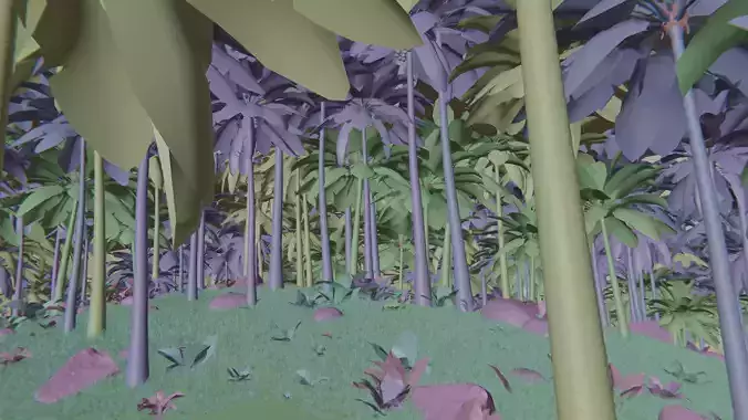 Tropical Palm Forest Environment with Realistic Coconut Trees 3D model 6