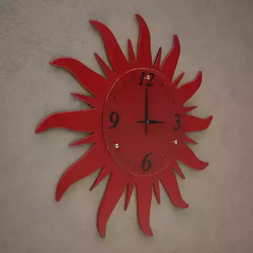 Red Sun Style Wall Clock 07 3D model