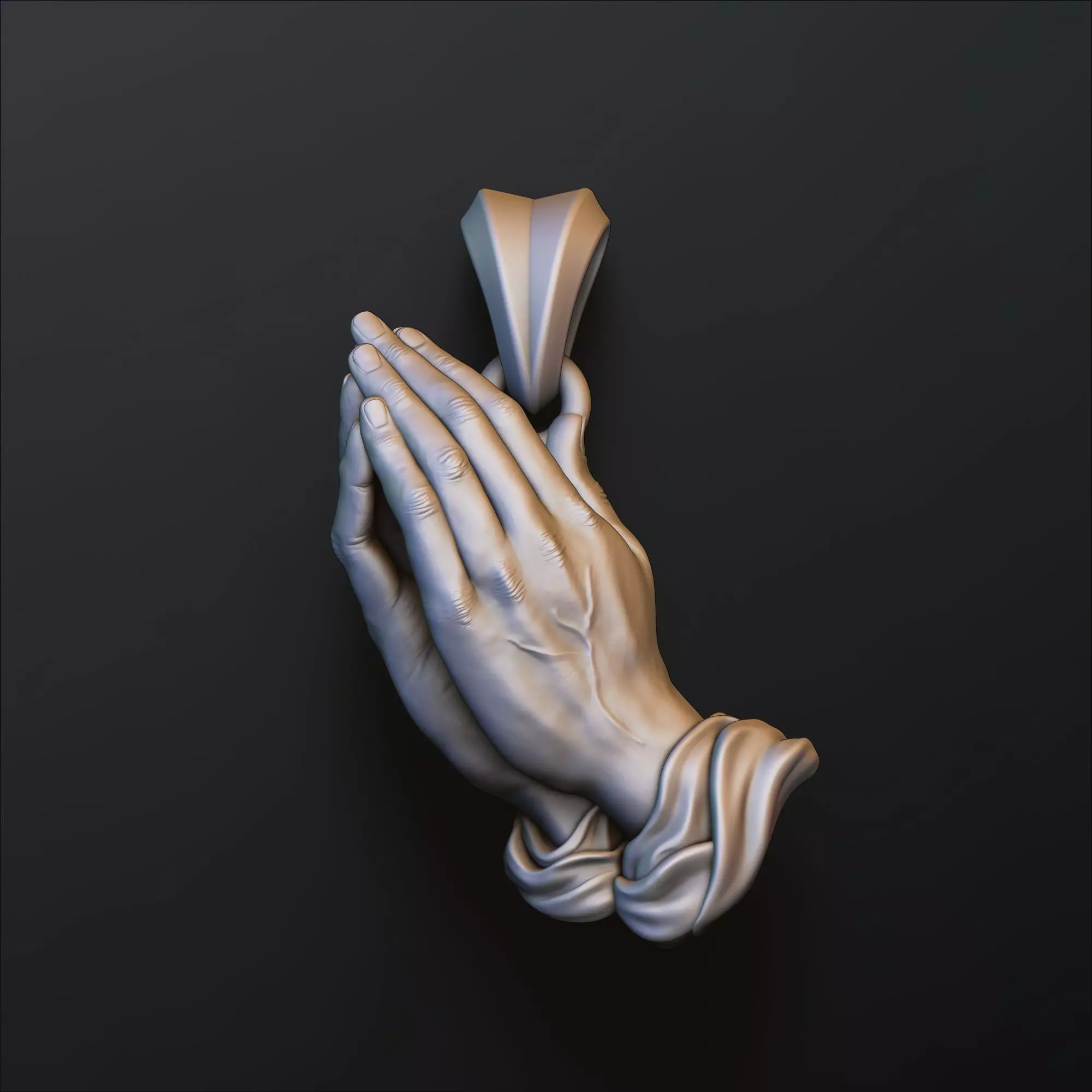 Praying Hands Pendant v2 3D print model
