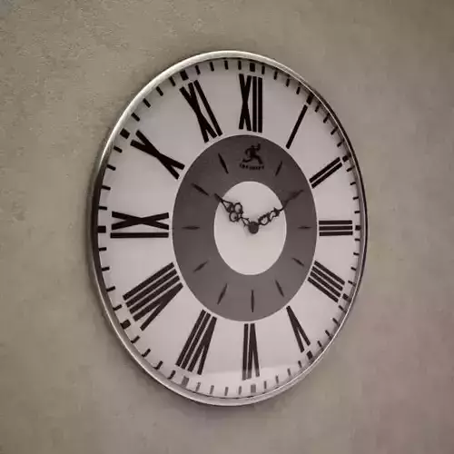 Black and White Wall Clock 01 3D model