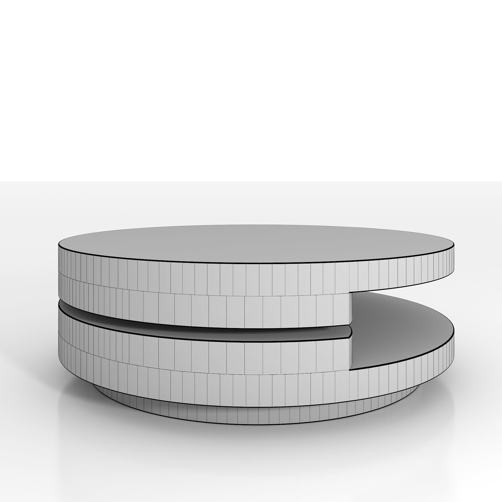 High Gloss White Modern Swivel Coffee Table 3D model_7