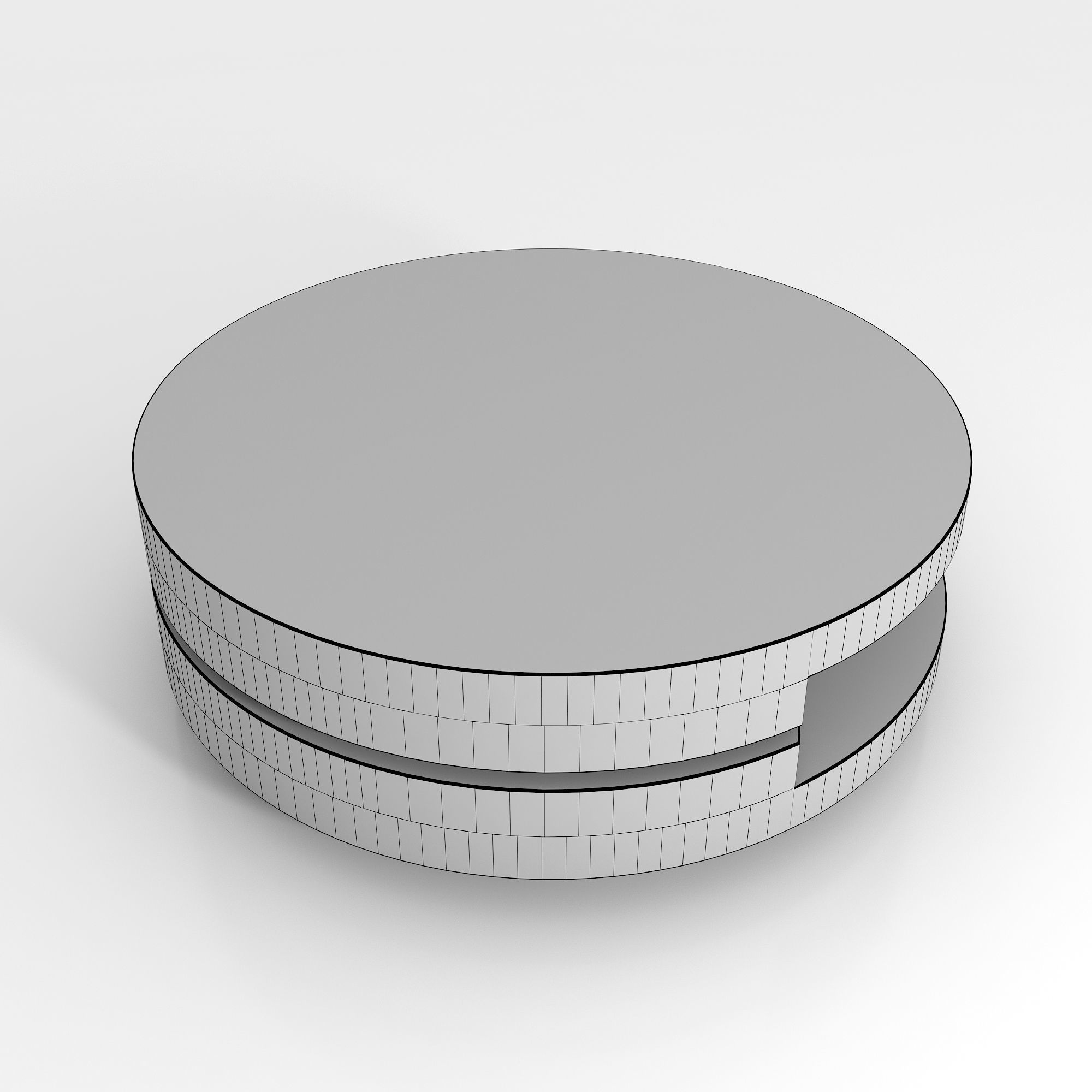 High Gloss White Modern Swivel Coffee Table 3D model_8