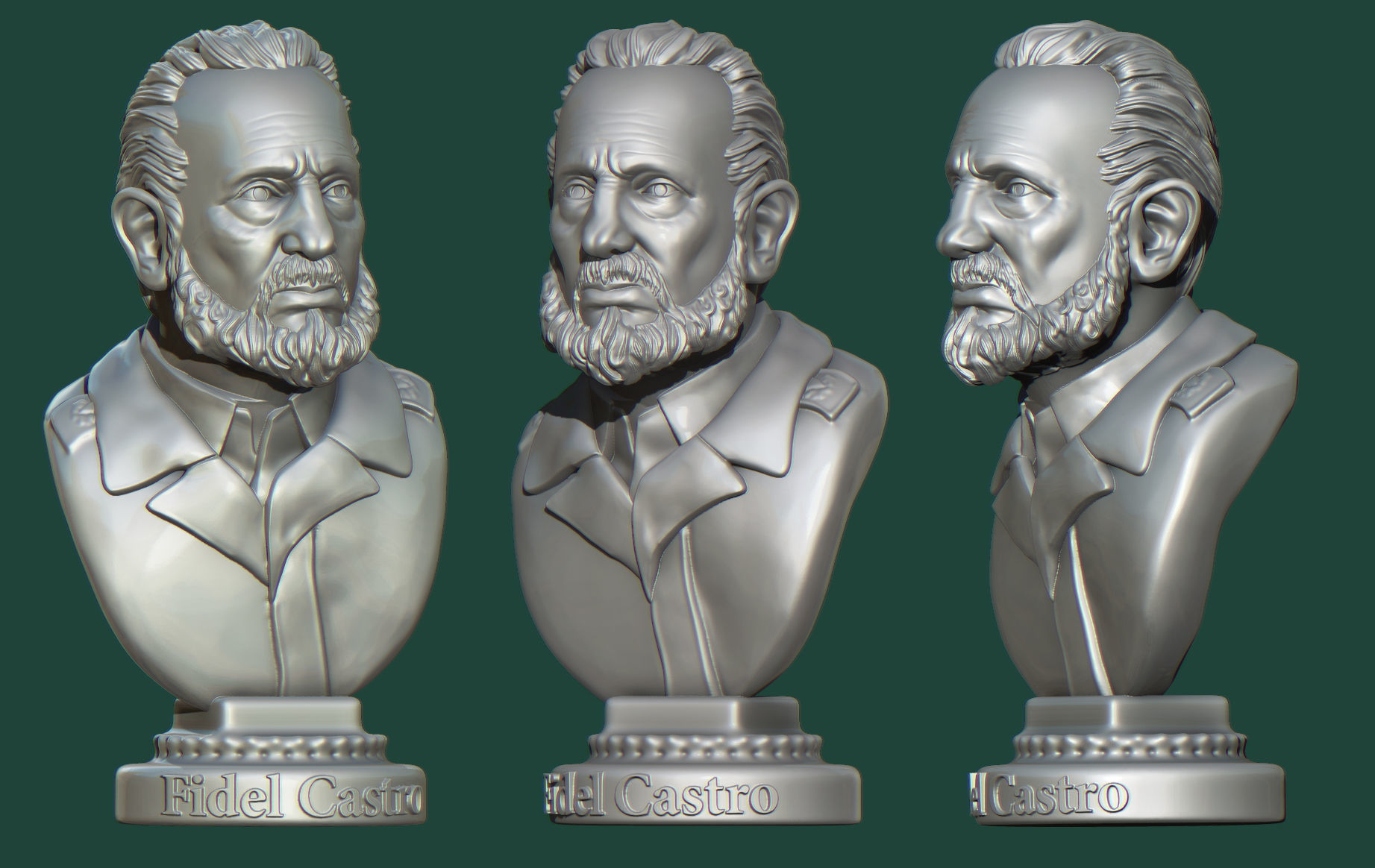 Fidel Castro 3D print model_1