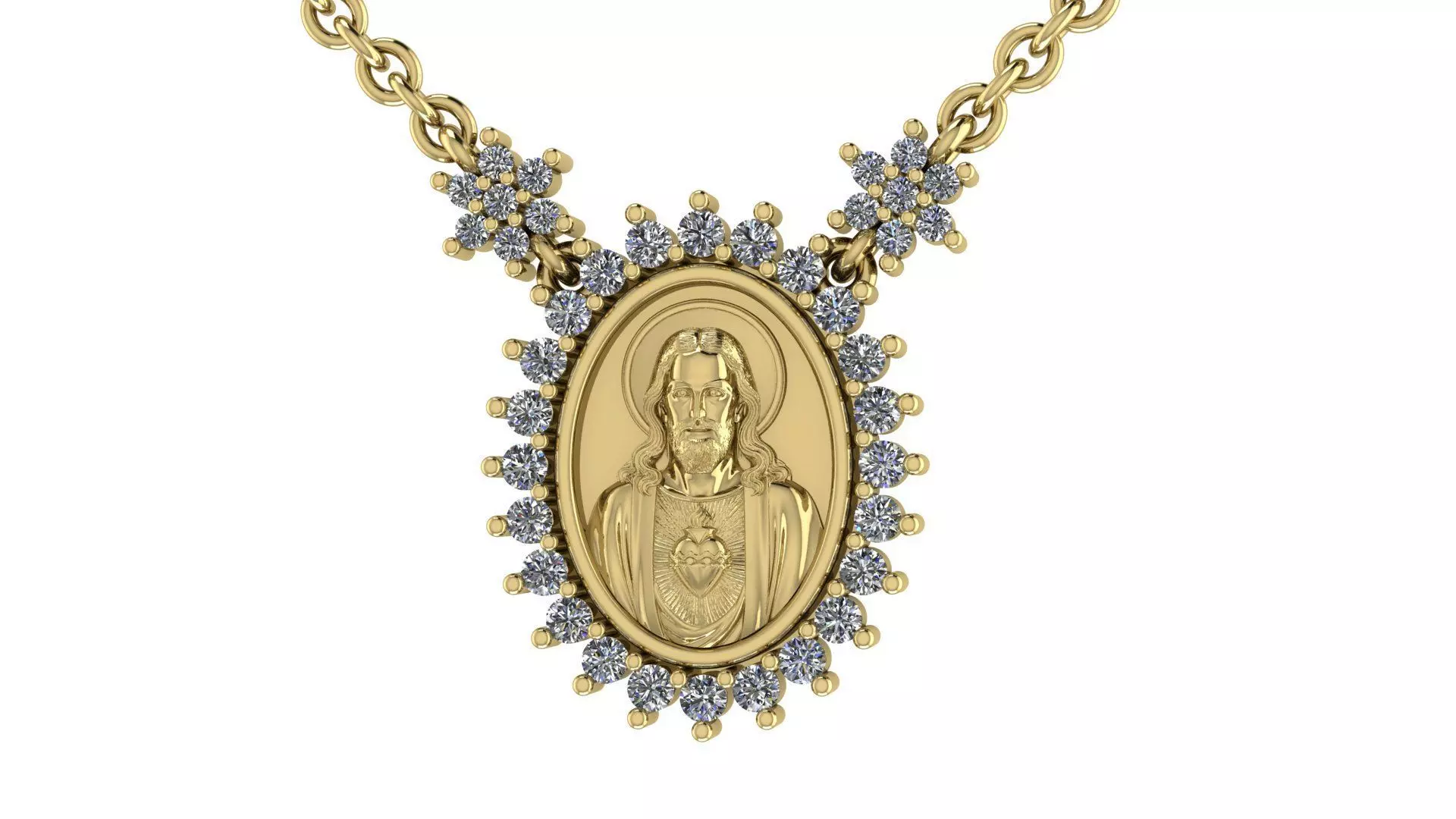 Jesus Pendant With Diamonds 3D print model