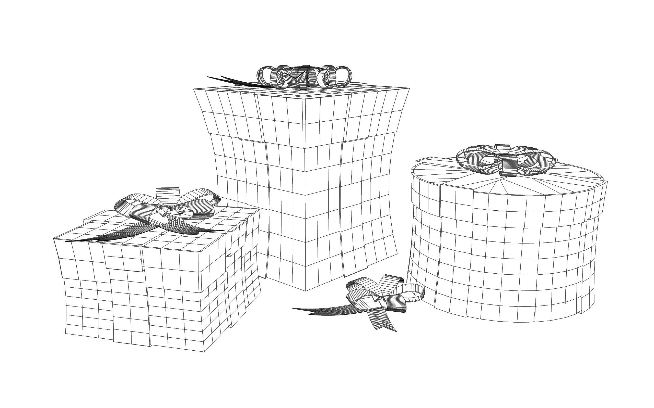 Gift and Present Boxes 3D model_1