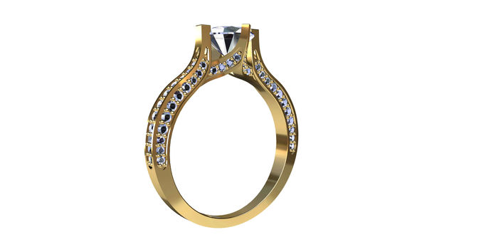 Half carat center ring 3D print model