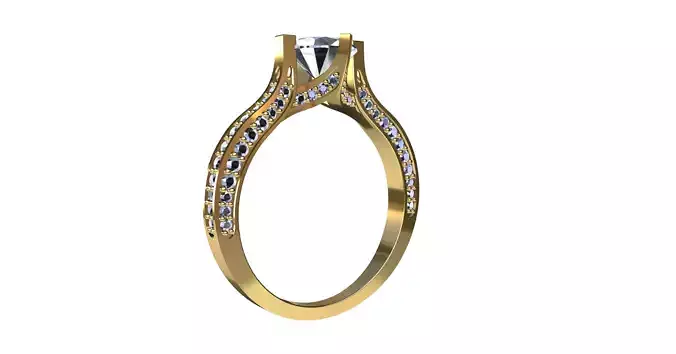 Half carat center ring 3D print model